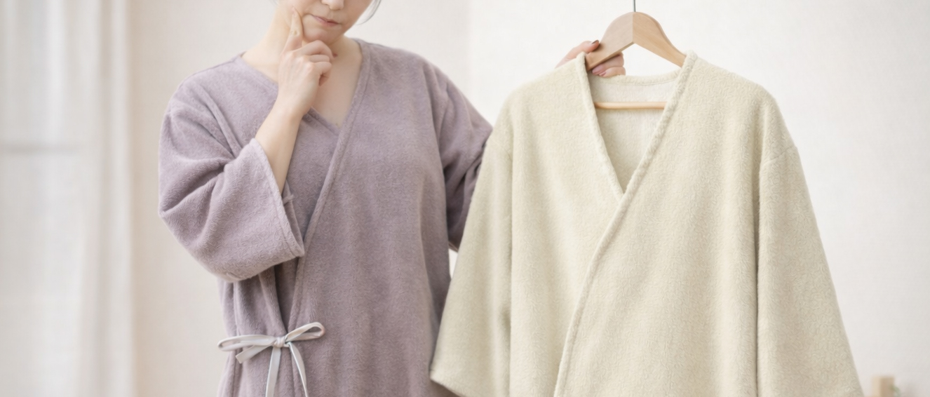 刺繍対応可能なエステバスローブ